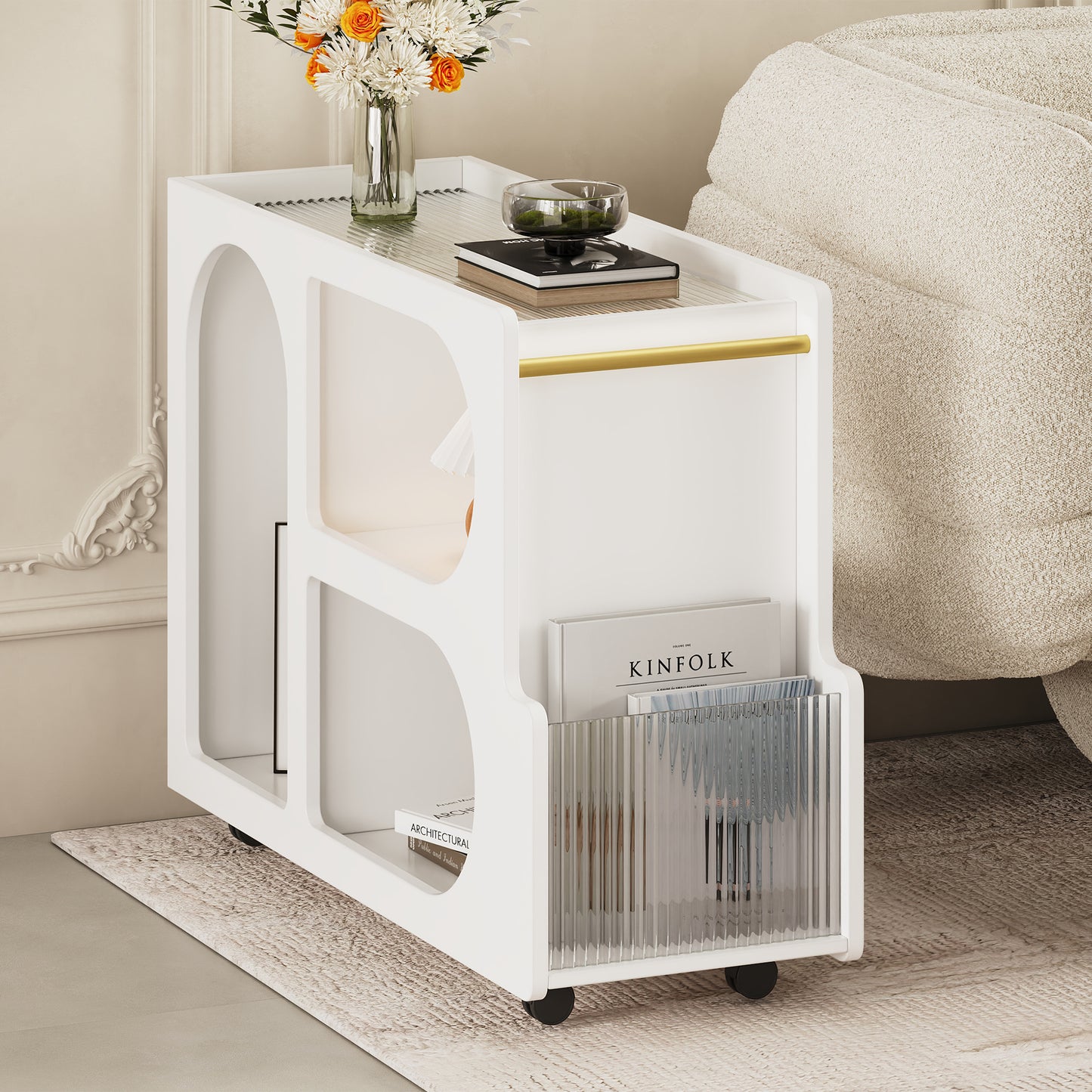 ON-TREND Mobile End Table with Lockable Wheels Free delivery to your home