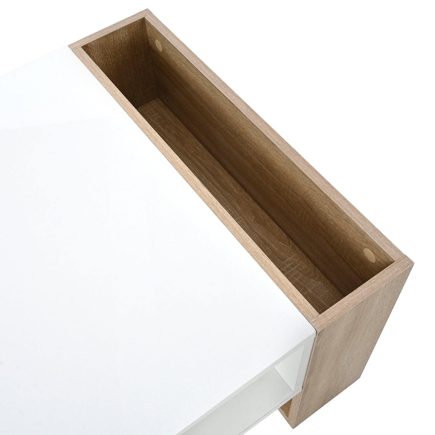 ON-TREND High Glossy Coffee Table with 2 Drawers 