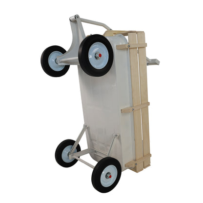 Outdoor carriage, all terrains, wooden railings, solid tires, garden carriage
