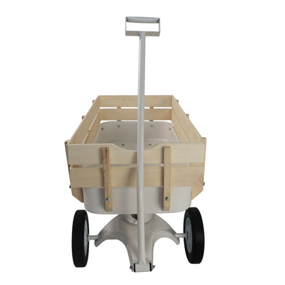 Outdoor carriage, all terrains, wooden railings, solid tires, garden carriage