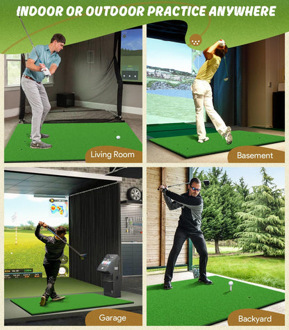 Golf Hitting Mats - 3.8'x5' Artificial Turf Training Mat for Indoor/Outdoor Swing Practice
