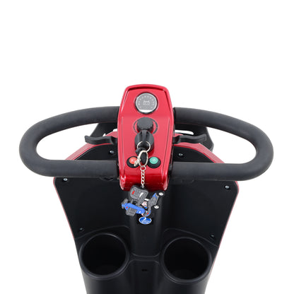 MAX PLUS RED 4 Wheels Outdoor Compact Mobility Scooter with Rear Basket,16 Miles, Cup Holders & USB charger Port