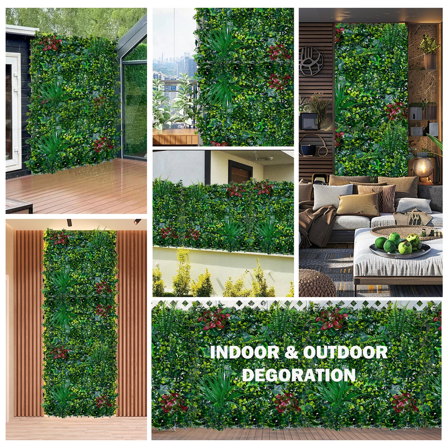 (20pcs)Boxwood Panels, Grass Wall 20"x20", Plant Wall, Grass Backdrop Wall, Privacy Screen, Sun Protected Green Wall Decor for Outdoor, Indoor, Garden, Backyard and Décor
