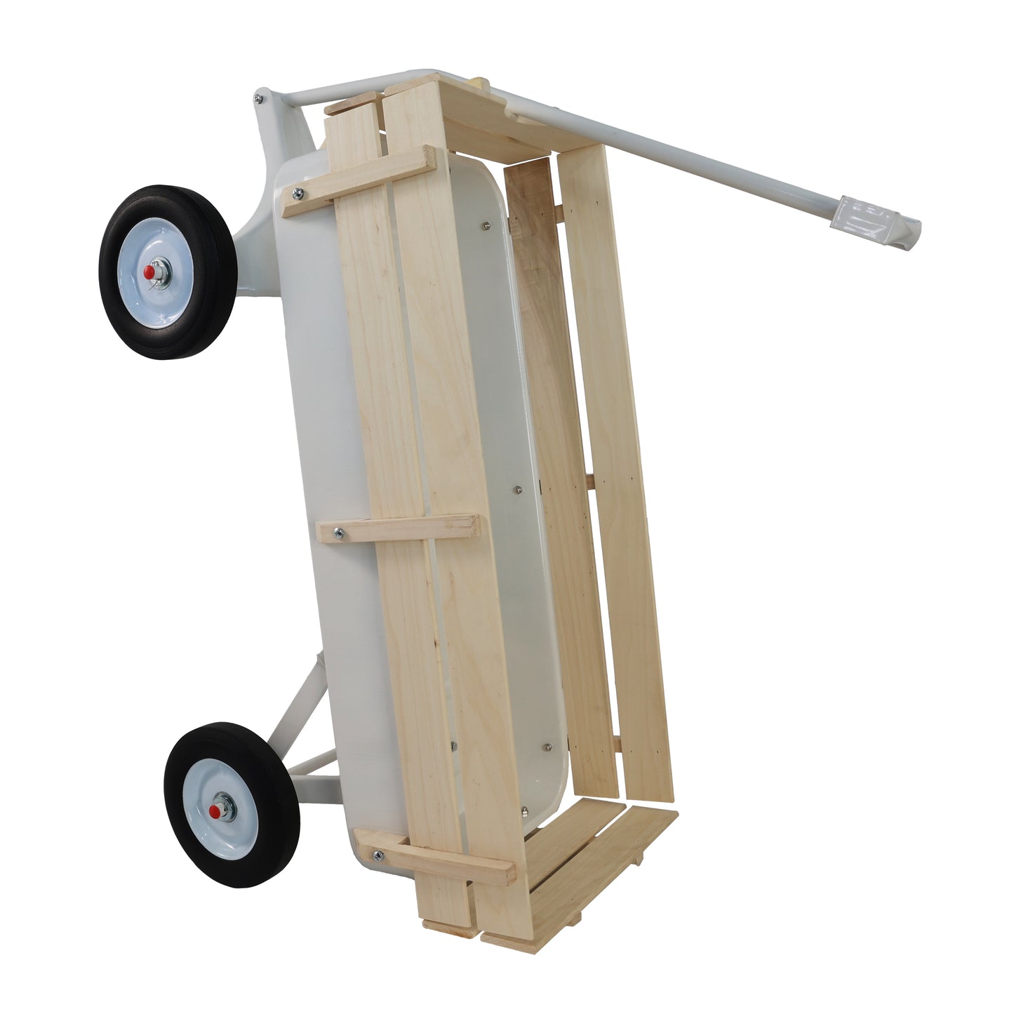 Outdoor carriage, all terrains, wooden railings, solid tires, garden carriage