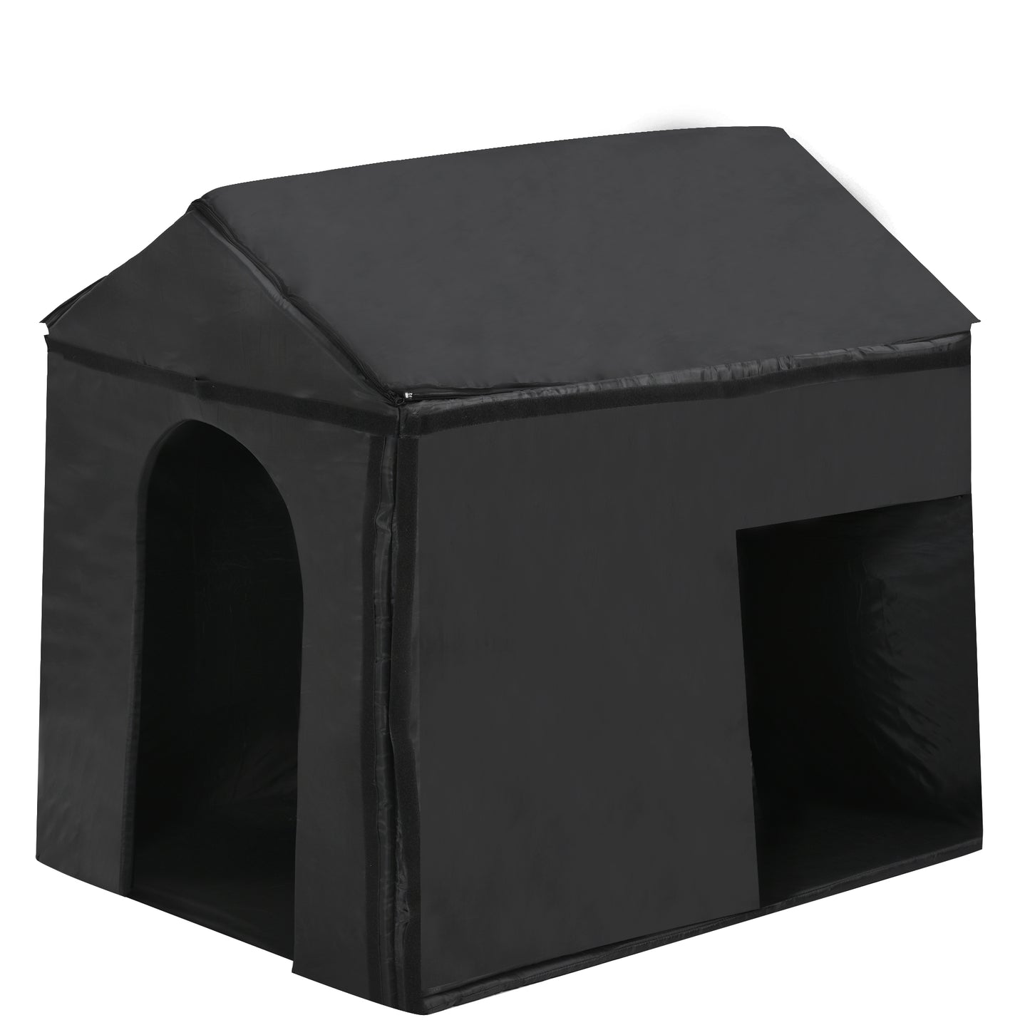60.2" Large Outdoor Dog House with Insulated Liner for Winter Waterproof Dog Kennel for Medium & Large Dogs, Dog House with Porch and Asphalt Roof and Elevated Floor, Nature