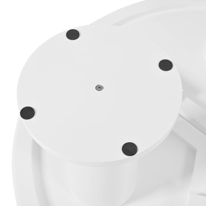 ON-TREND Φ39.4'' Easy Assembly Round Petal-Shaped Coffee Table, Cream Style Center Table with 3 Thick Legs, Minimalist Irregular End Table with Sleek Round Edges for Living Room, White 