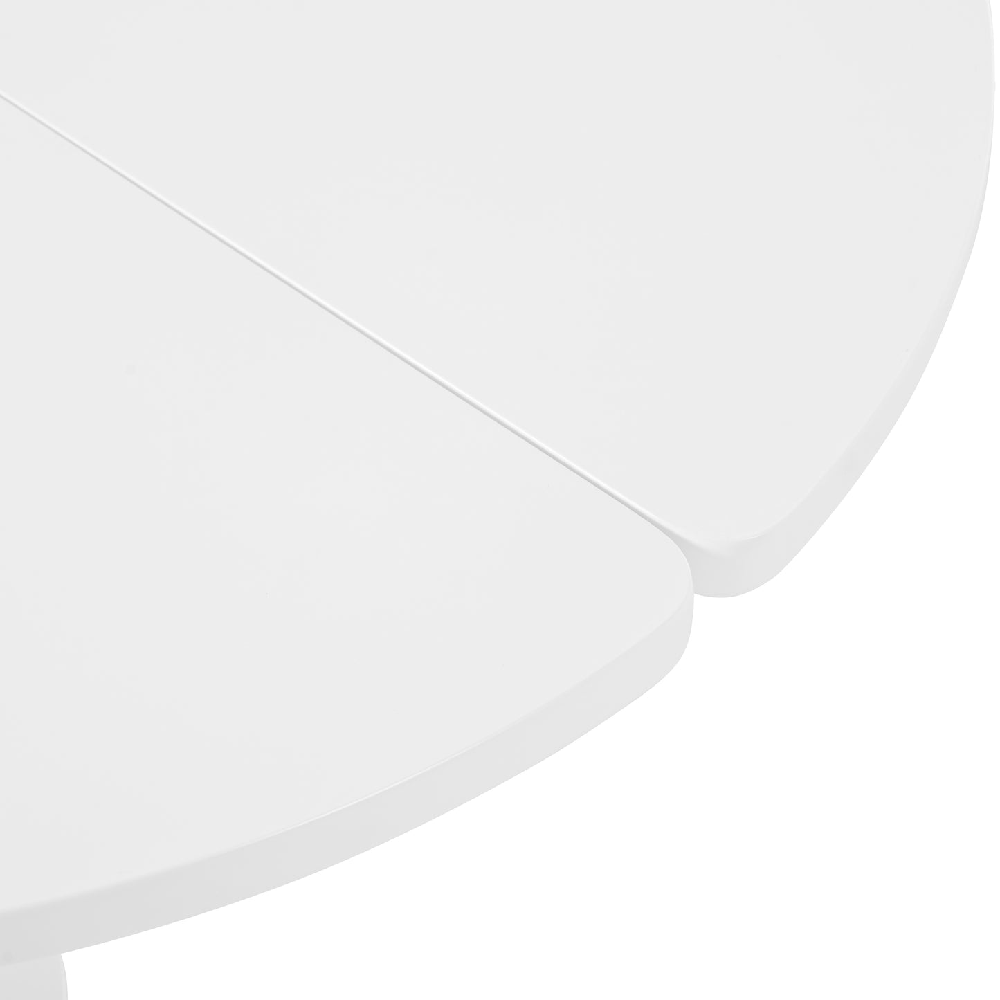 ON-TREND Φ39.4'' Easy Assembly Round Petal-Shaped Coffee Table, Cream Style Center Table with 3 Thick Legs, Minimalist Irregular End Table with Sleek Round Edges for Living Room, White 