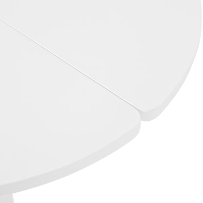 ON-TREND Φ39.4'' Easy Assembly Round Petal-Shaped Coffee Table, Cream Style Center Table with 3 Thick Legs, Minimalist Irregular End Table with Sleek Round Edges for Living Room, White 