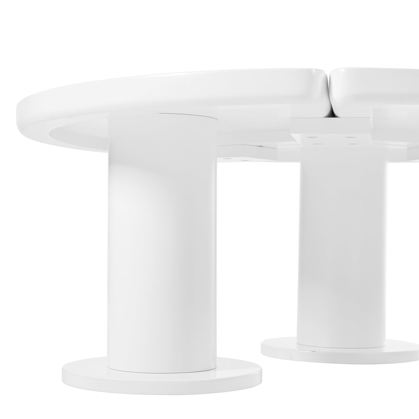 ON-TREND Φ39.4'' Easy Assembly Round Petal-Shaped Coffee Table, Cream Style Center Table with 3 Thick Legs, Minimalist Irregular End Table with Sleek Round Edges for Living Room, White 