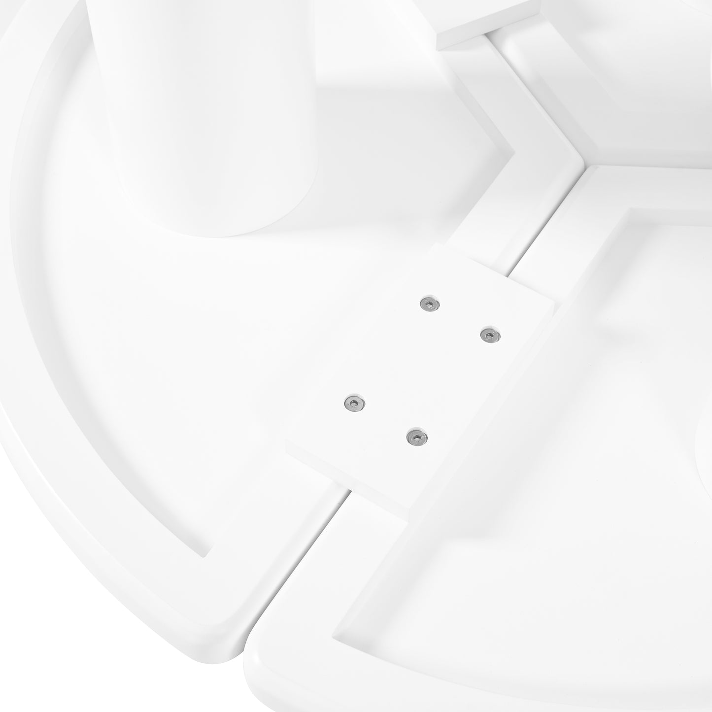 ON-TREND Φ39.4'' Easy Assembly Round Petal-Shaped Coffee Table, Cream Style Center Table with 3 Thick Legs, Minimalist Irregular End Table with Sleek Round Edges for Living Room, White 