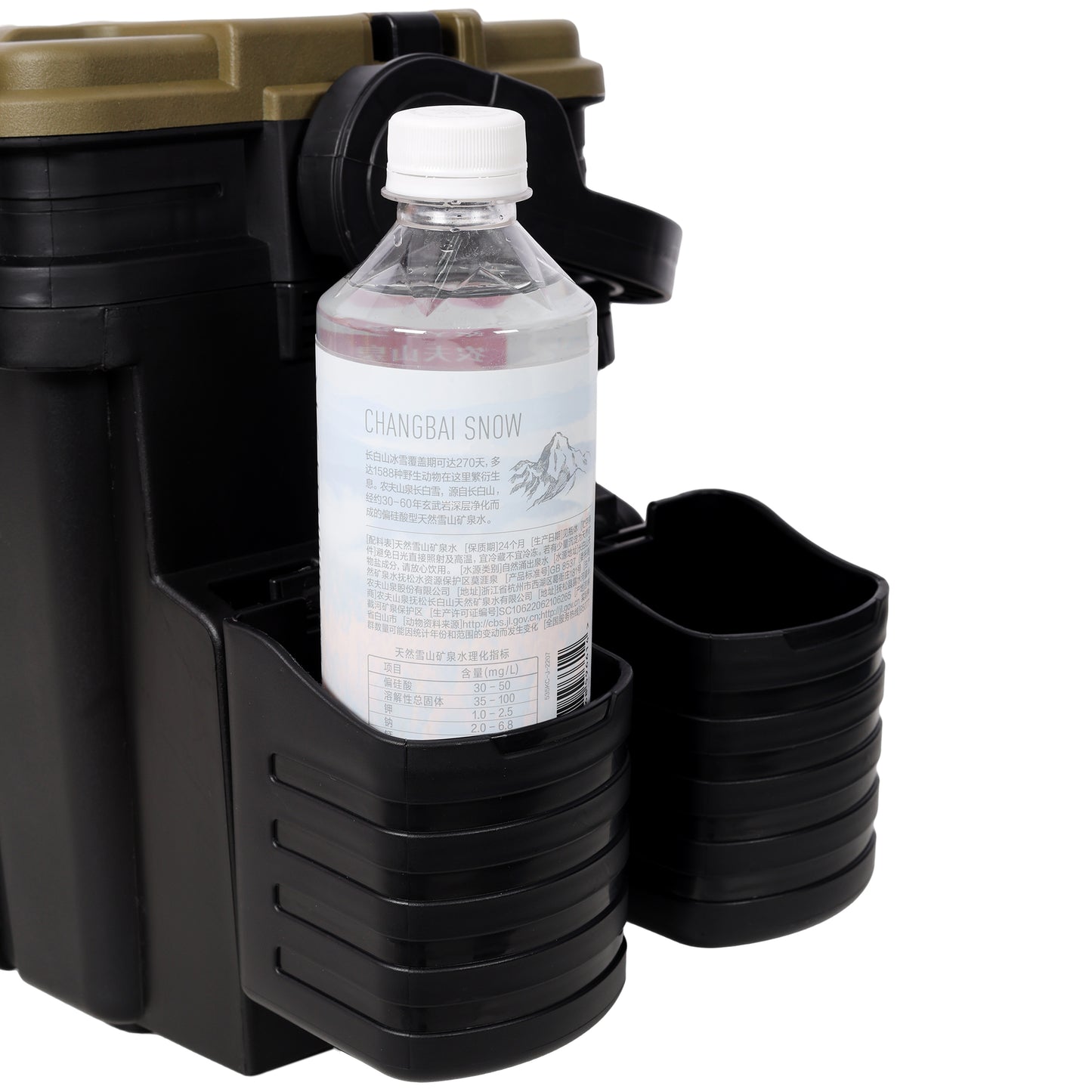 Dual-layer Fishing Tackle Box,Tackle Box Organizer Fishing Box Large,With 2pcs Rod Holder,2pcs Cup Holder,1pc Carring Strap,Army Green