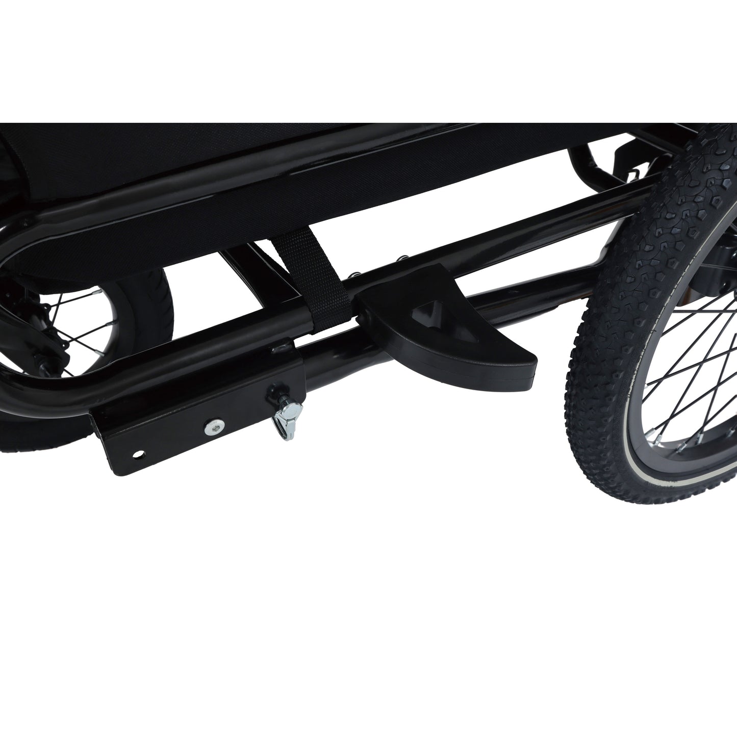 2-in-1 Bike Trailer & Push Cart for Pets - Detachable Bike Hitch & Push Handle Included - All-Terrain Wheels, Quick Release Wheel, Non-Slip Floor, Internal Leash, Holds Up to 88 lbs, Black- Beige