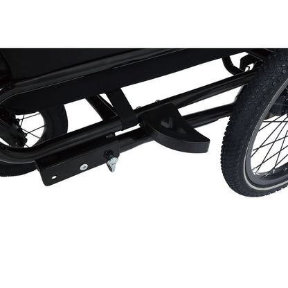 2-in-1 Bike Trailer & Push Cart for Pets - Detachable Bike Hitch & Push Handle Included - All-Terrain Wheels, Quick Release Wheel, Non-Slip Floor, Internal Leash, Holds Up to 88 lbs, Black- Beige