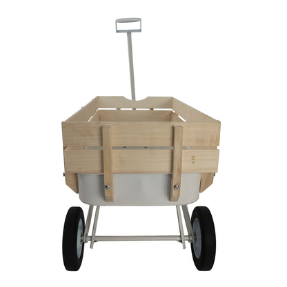 Outdoor carriage, all terrains, wooden railings, solid tires, garden carriage