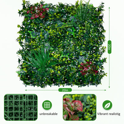 (20pcs)Boxwood Panels, Grass Wall 20"x20", Plant Wall, Grass Backdrop Wall, Privacy Screen, Sun Protected Green Wall Decor for Outdoor, Indoor, Garden, Backyard and Décor