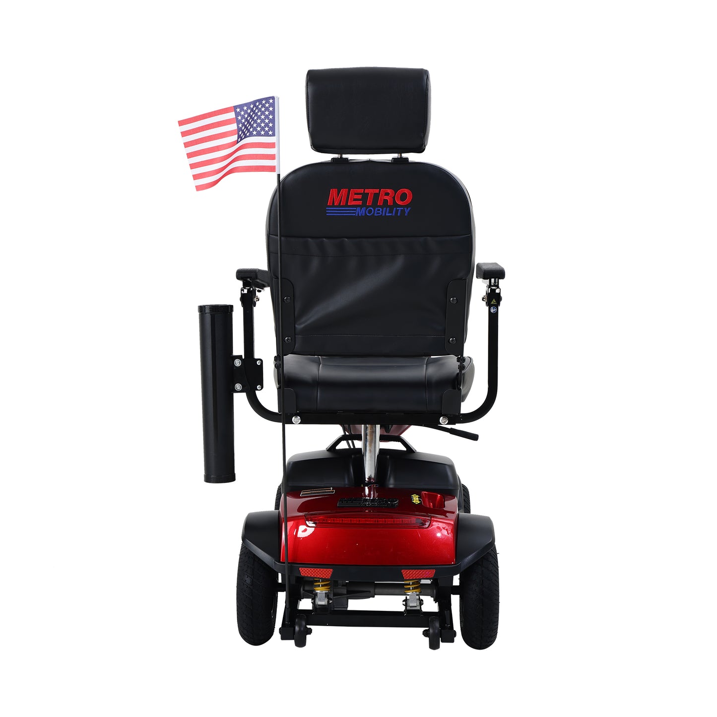 MAX PLUS RED 4 Wheels Outdoor Compact Mobility Scooter with Rear Basket,16 Miles, Cup Holders & USB charger Port