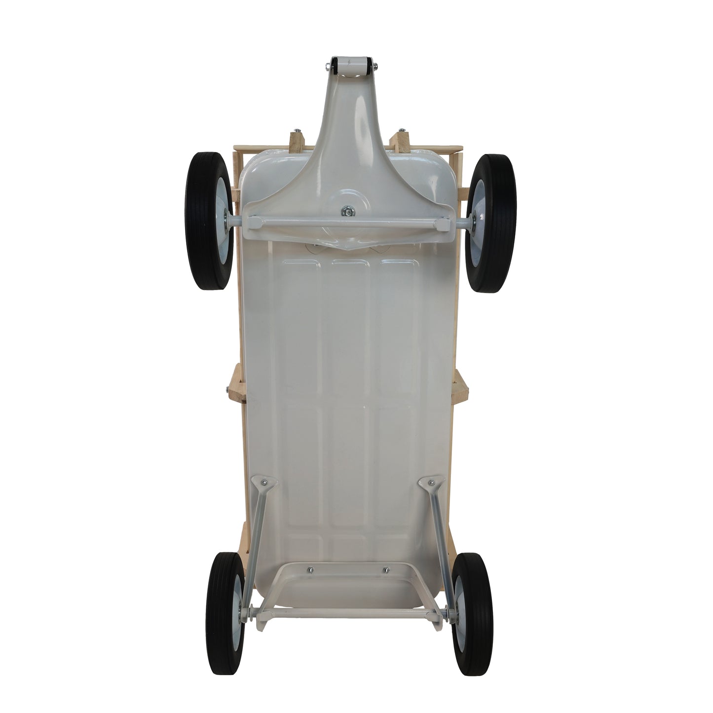 Outdoor carriage, all terrains, wooden railings, solid tires, garden carriage