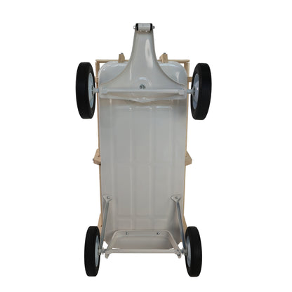 Outdoor carriage, all terrains, wooden railings, solid tires, garden carriage
