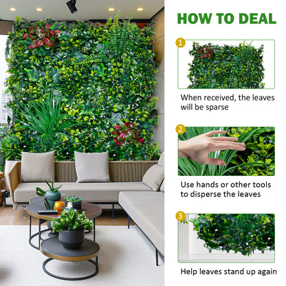 (20pcs)Boxwood Panels, Grass Wall 20"x20", Plant Wall, Grass Backdrop Wall, Privacy Screen, Sun Protected Green Wall Decor for Outdoor, Indoor, Garden, Backyard and Décor