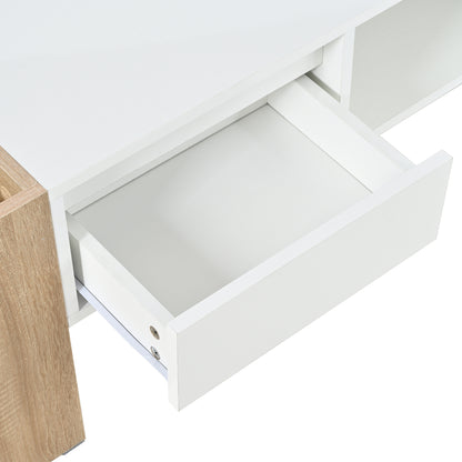 ON-TREND High Glossy Coffee Table with 2 Drawers 