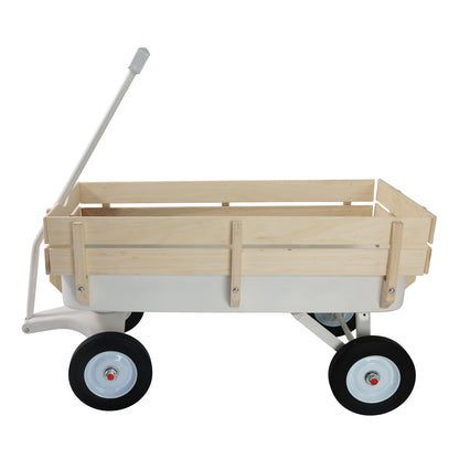 Outdoor carriage, all terrains, wooden railings, solid tires, garden carriage